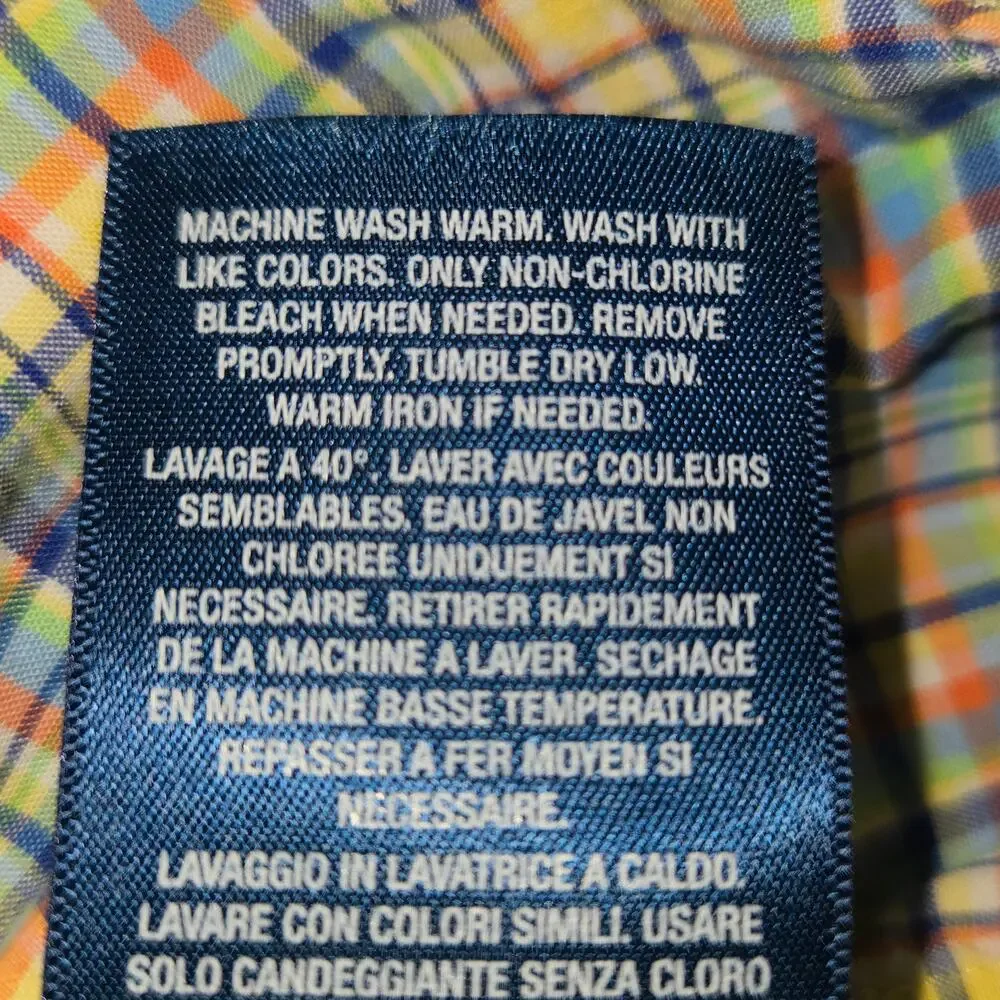 Ralph Lauren Youth Medium 10/12 Plaid Shirt Button Down Blue‎ Pony Vacation